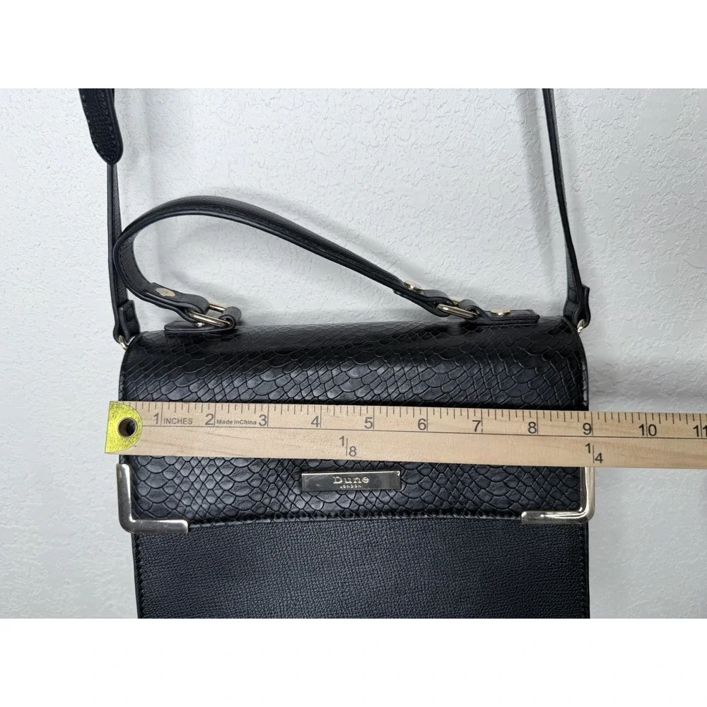 Dune London Satchel Bag Cross Body Top Handle Bag Black Vegan Leather Purse